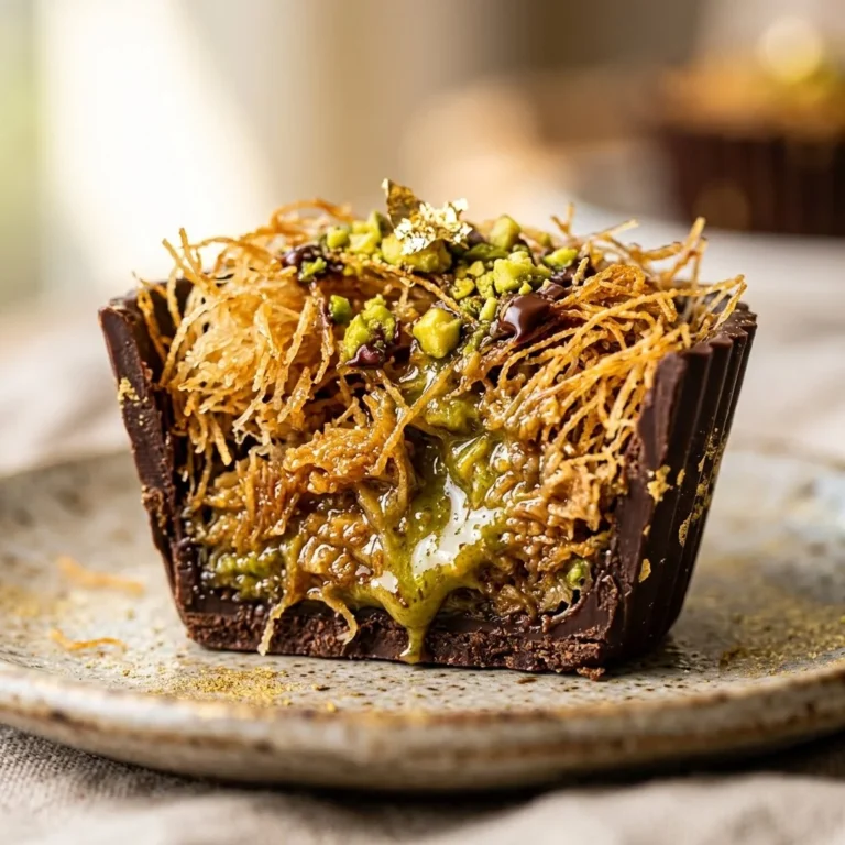 Delicious chocolate kataifi cups inspired by Dubai's rich culinary culture.