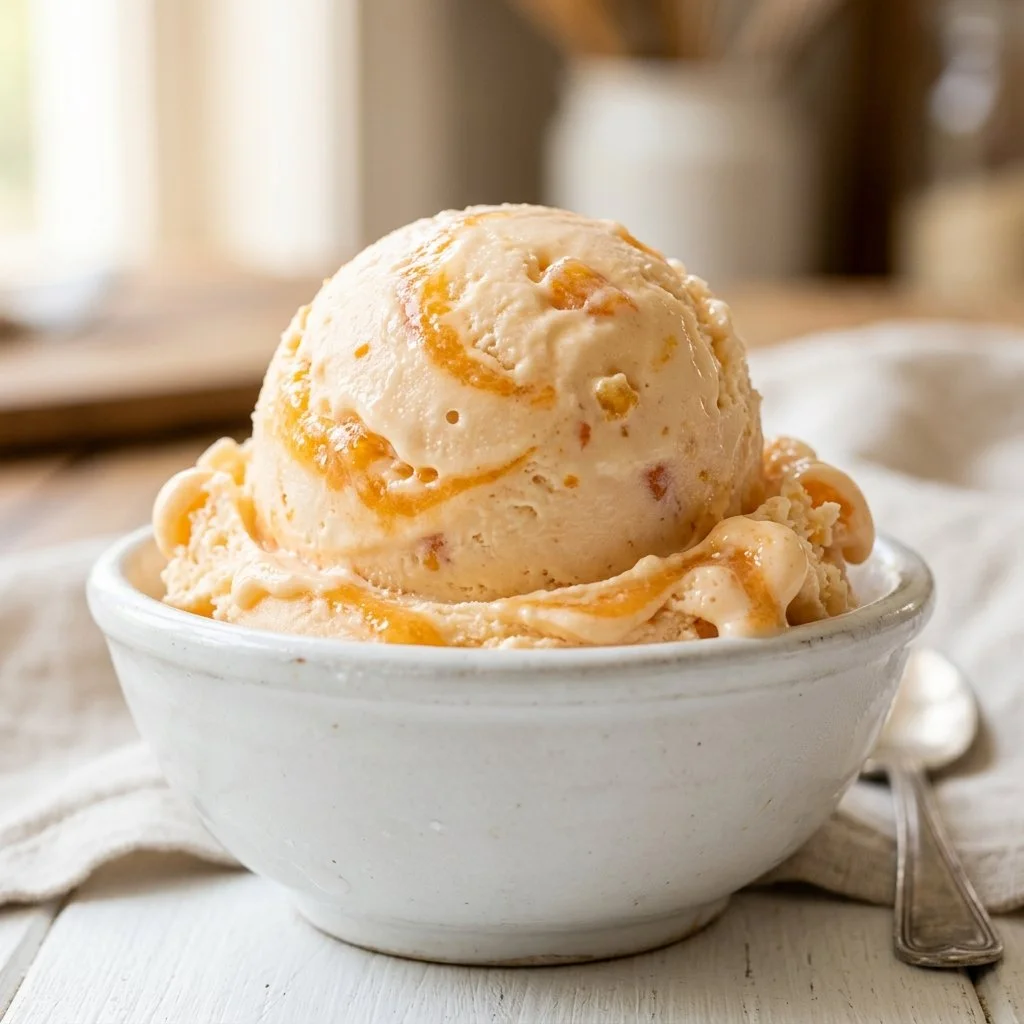Easy No-Churn Peach Ice Cream
