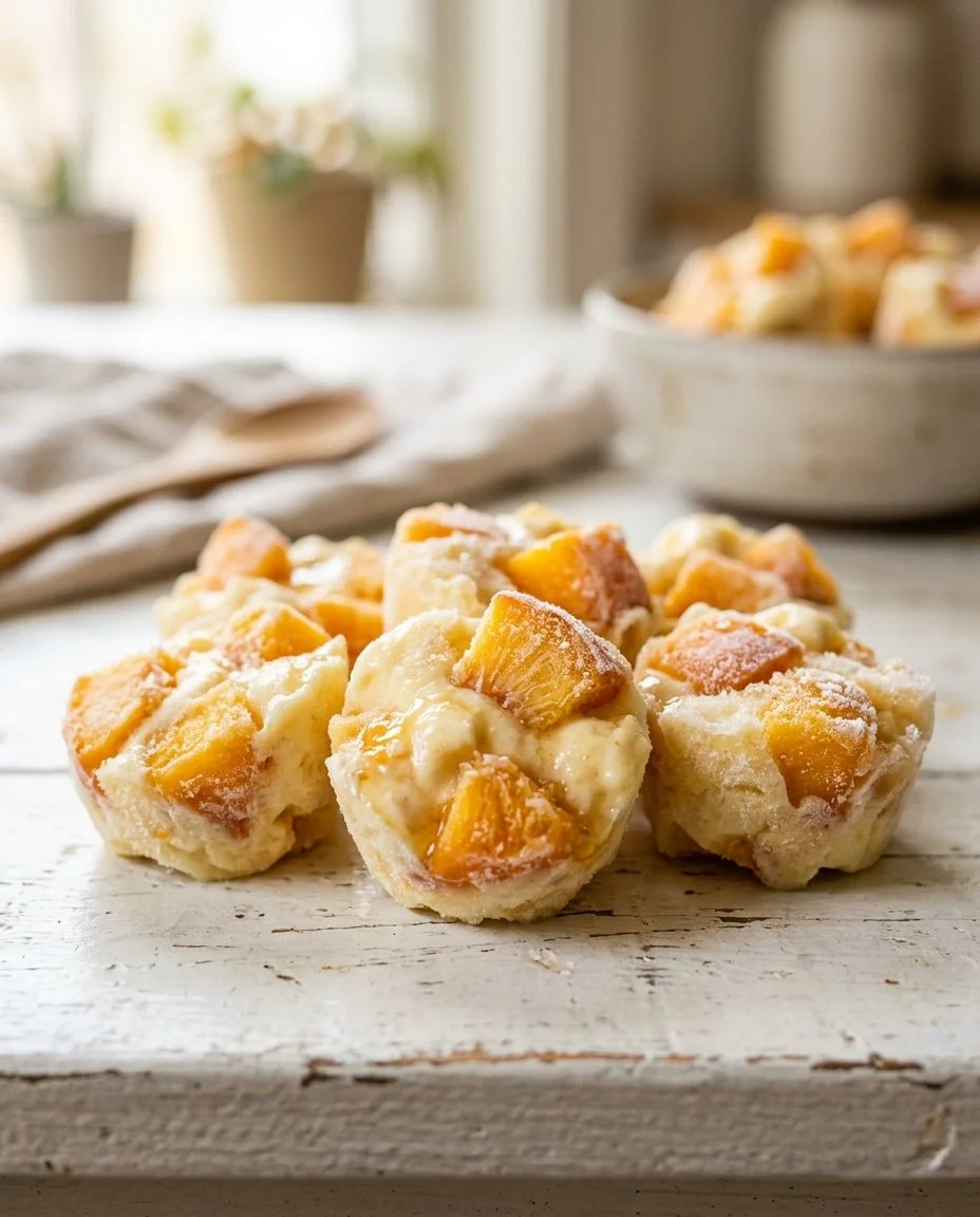 Frozen Peach Yogurt Bites Recipe