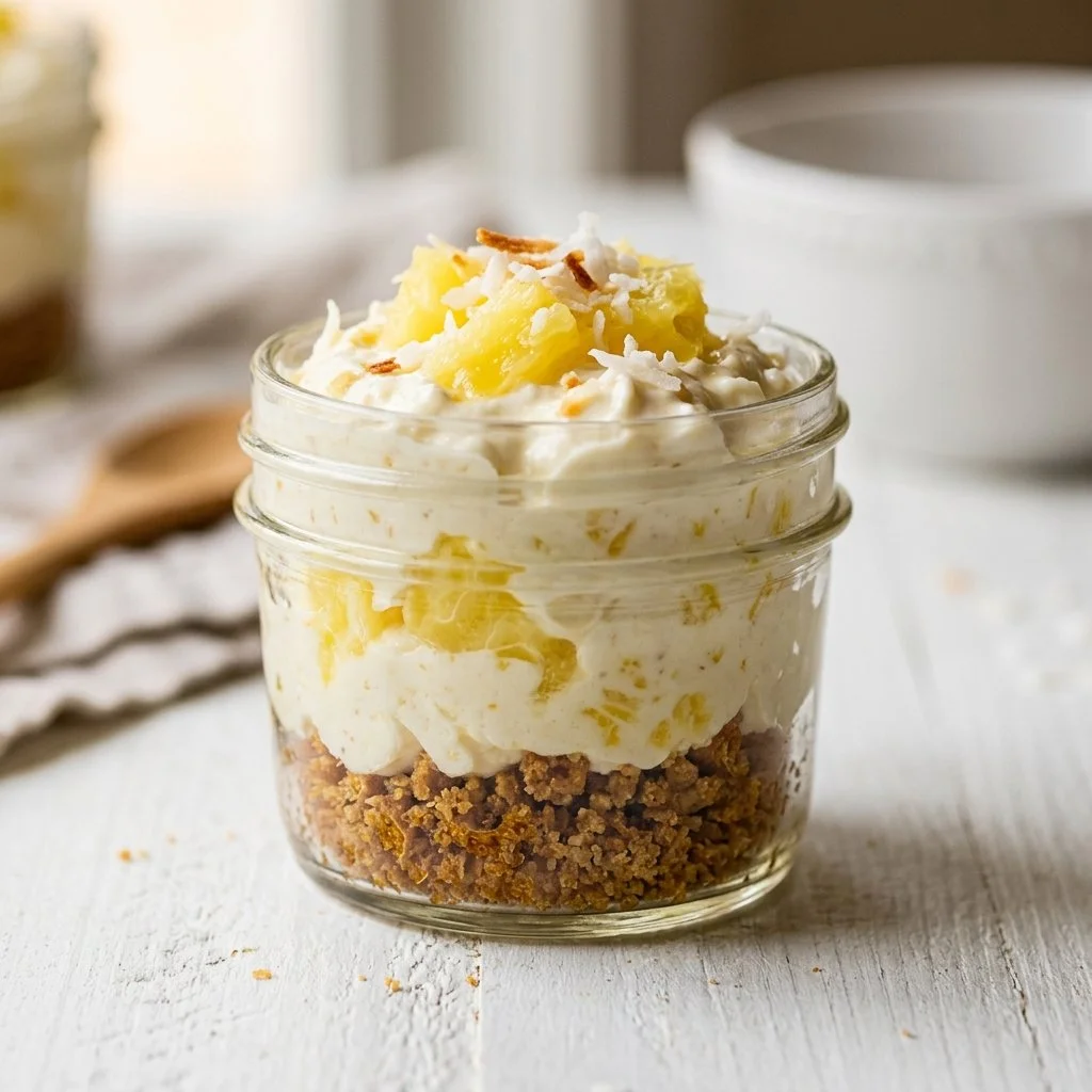 Hawaiian-Style No-Bake Cheesecake Jars