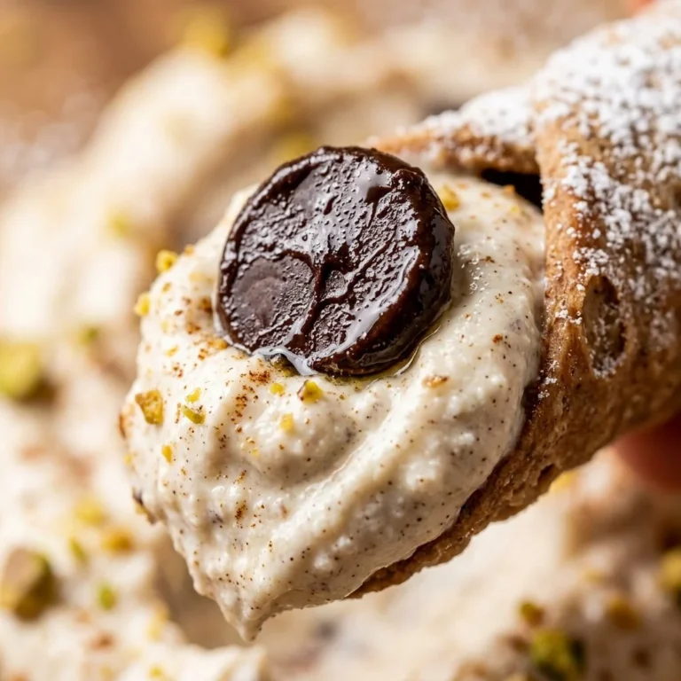 Healthy cannoli dip served with fresh fruit and graham crackers