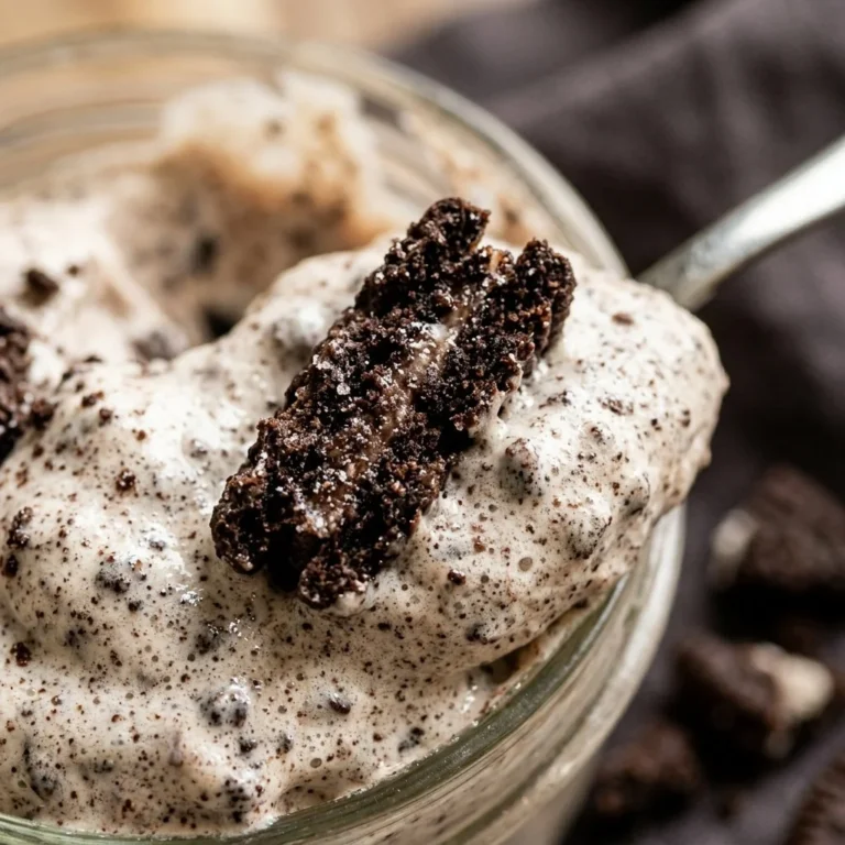 Creamy Oreo Mousse dessert with crushed Oreos and whipped cream