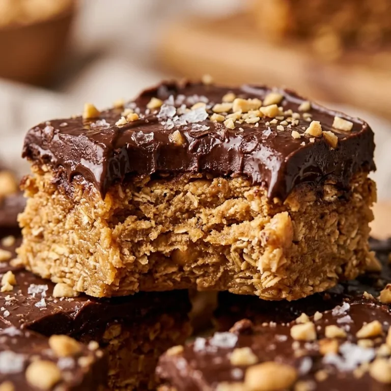 Delicious homemade peanut butter bars with healthy ingredients