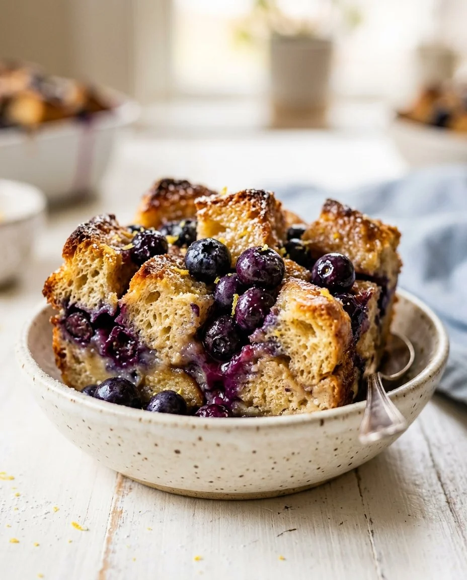 Lemon Blueberry Bread Pudding Recipe