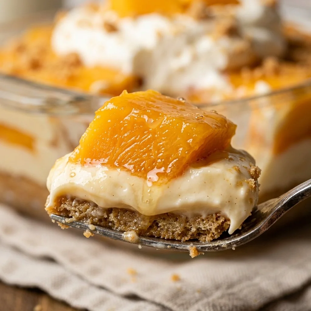 Delicious Mango Float dessert topped with ripe mango slices and whipped cream