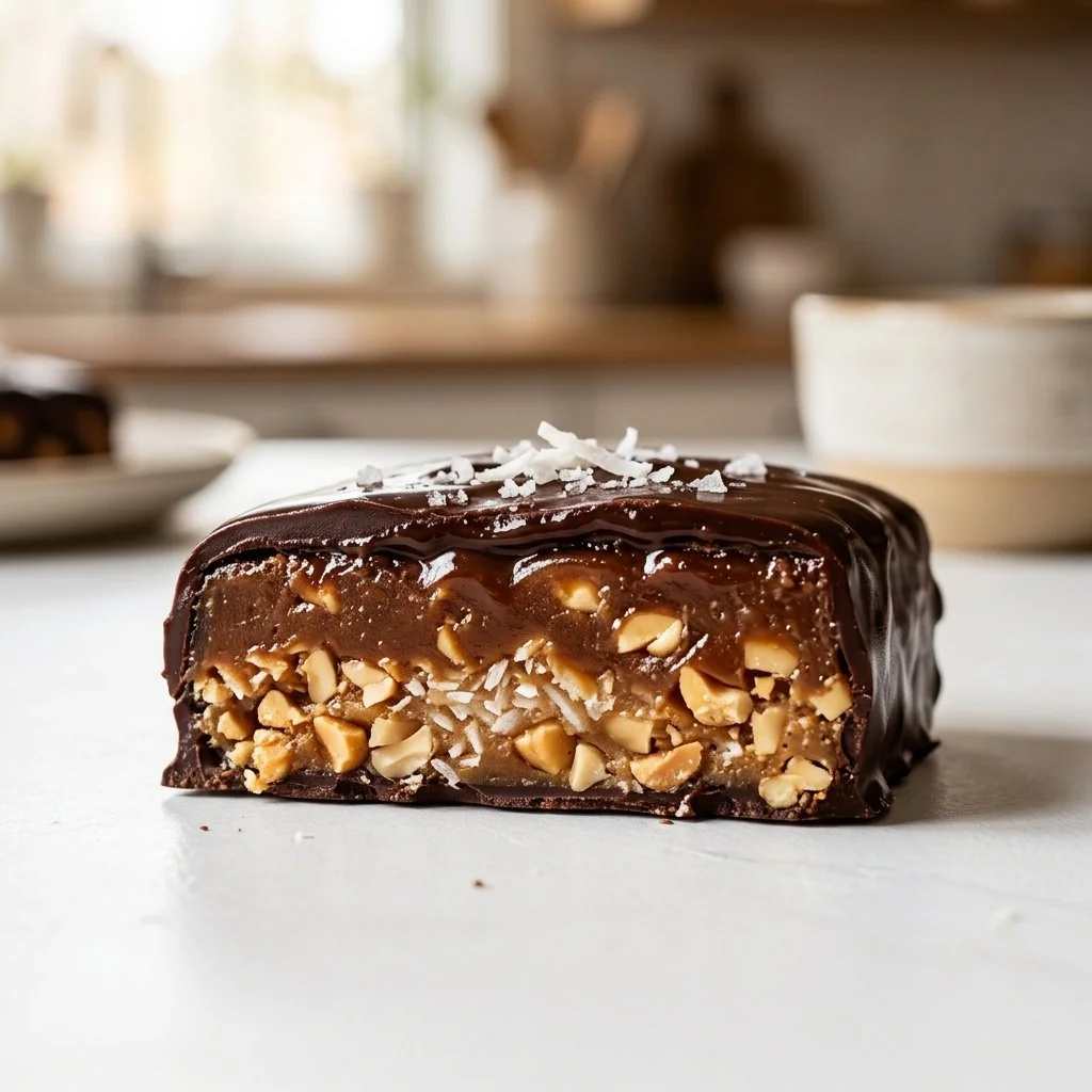 No-Bake Date Bark Snickers-Style