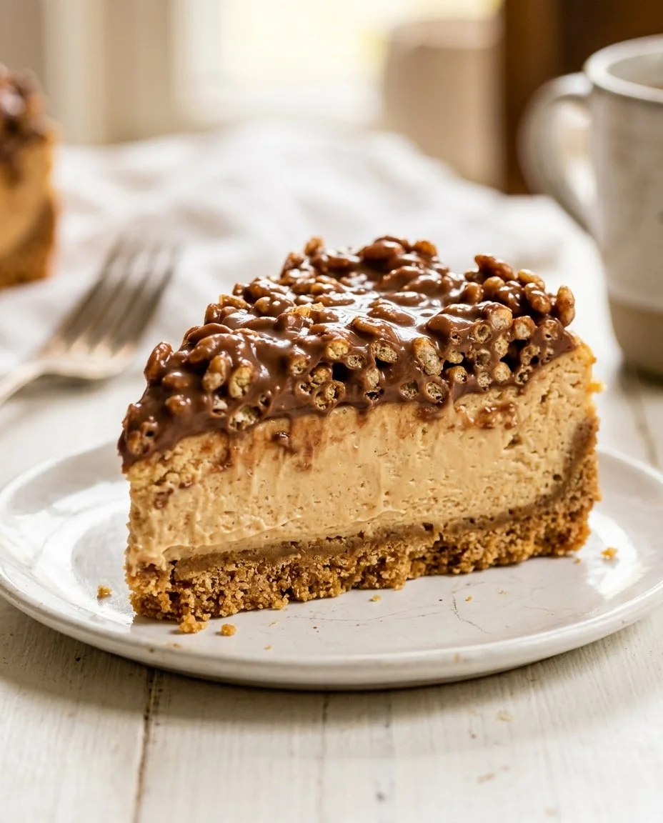 No-Bake Peanut Butter Crunch Cheesecake Bars