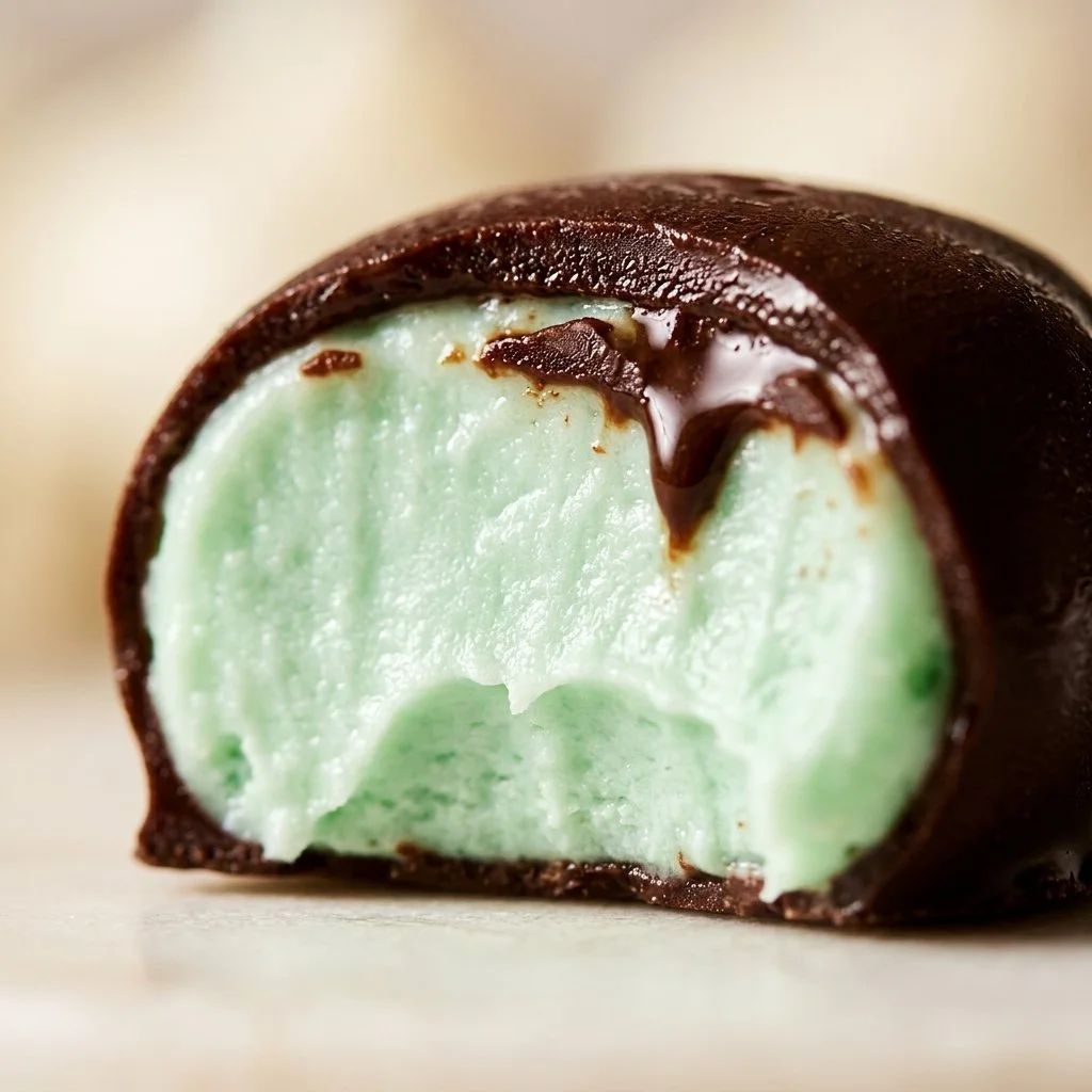 Old Fashioned Cream Cheese Mints Cake topped with mint decor