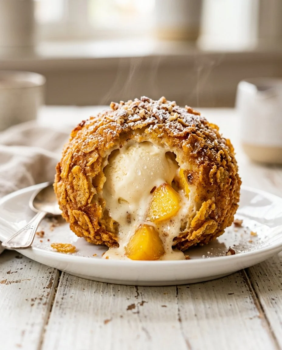 Peach Fried Ice Cream