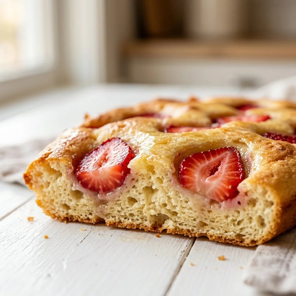 Sheet Pan Pancakes with Strawberry