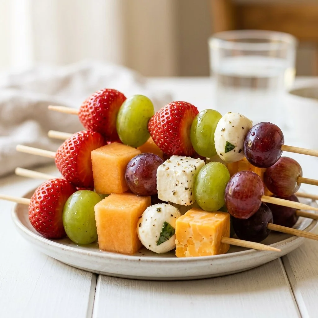 Skewer Appetizers: Fruit & Cheese