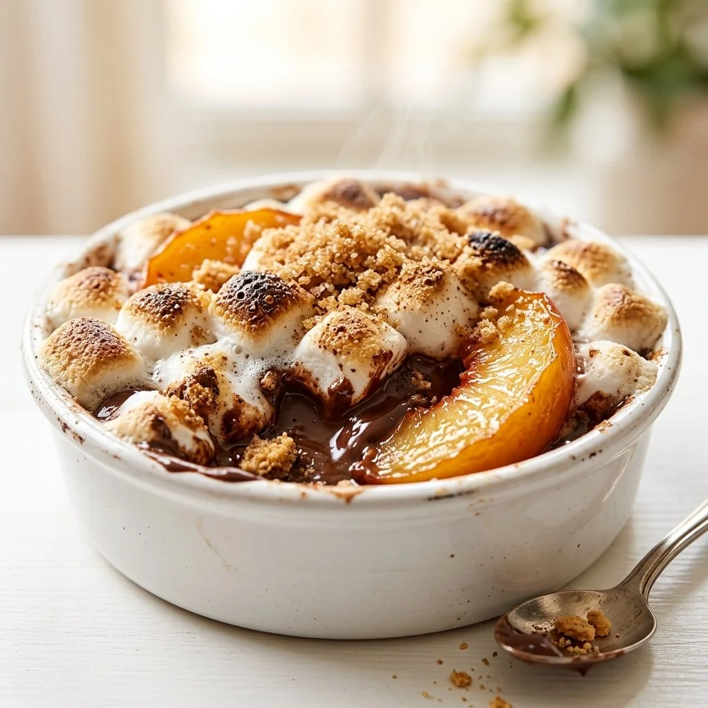 Skillet Peach S'mores Dip