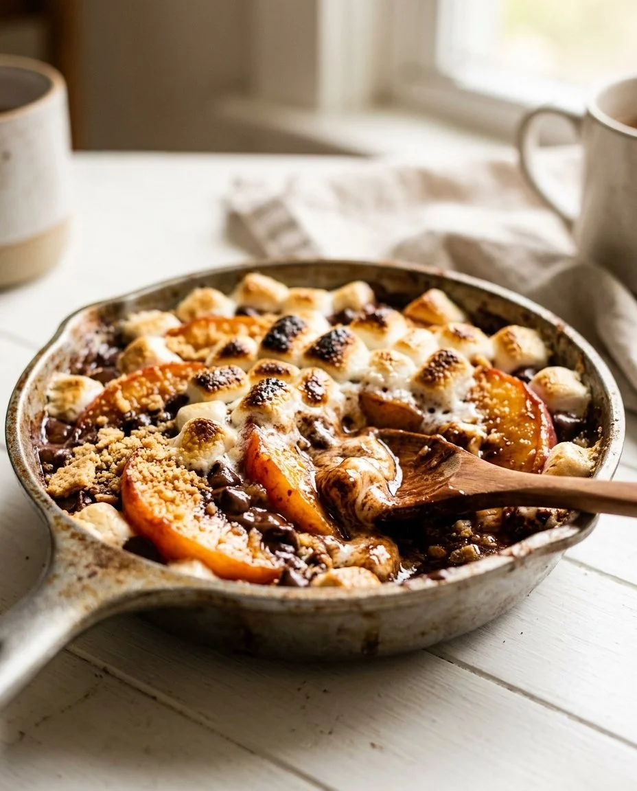 Skillet Peach S'mores Dip Recipe