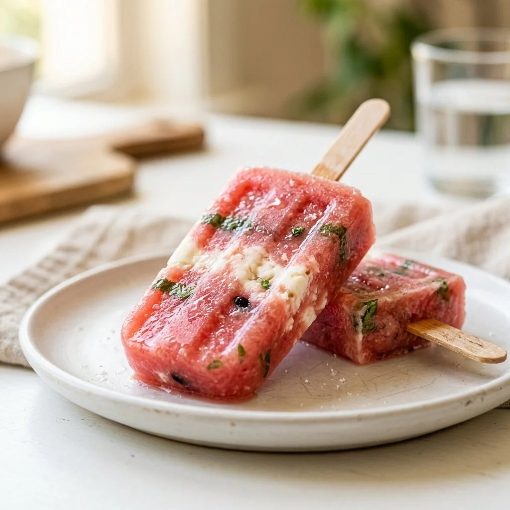 Watermelon Feta Popsicle Recipe