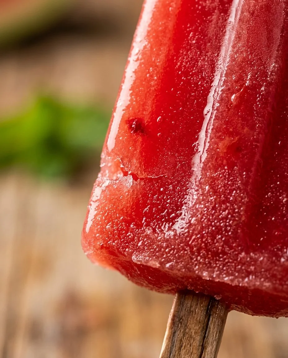 Watermelon lemonade popsicles on a bright summer day